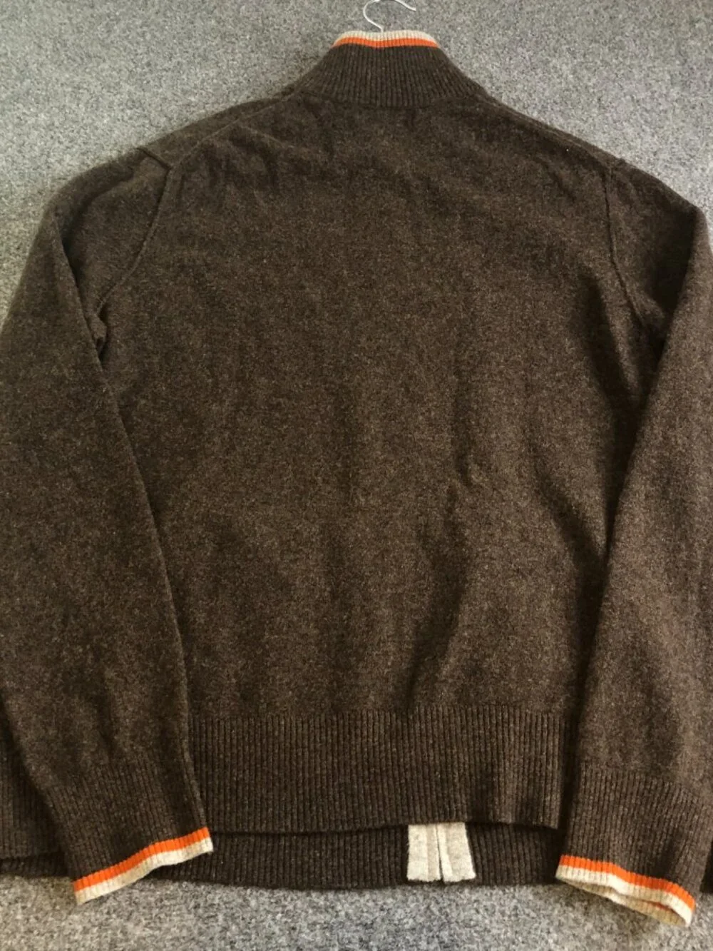 Banana Republic 100% Merino Wool 1/4 Zip Sweater Mens Extra Large Brown Preppy